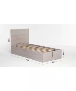 LETTO SINGOLO CONTENITORE "HI BOX" OLMO NATURALE 90X190 CM